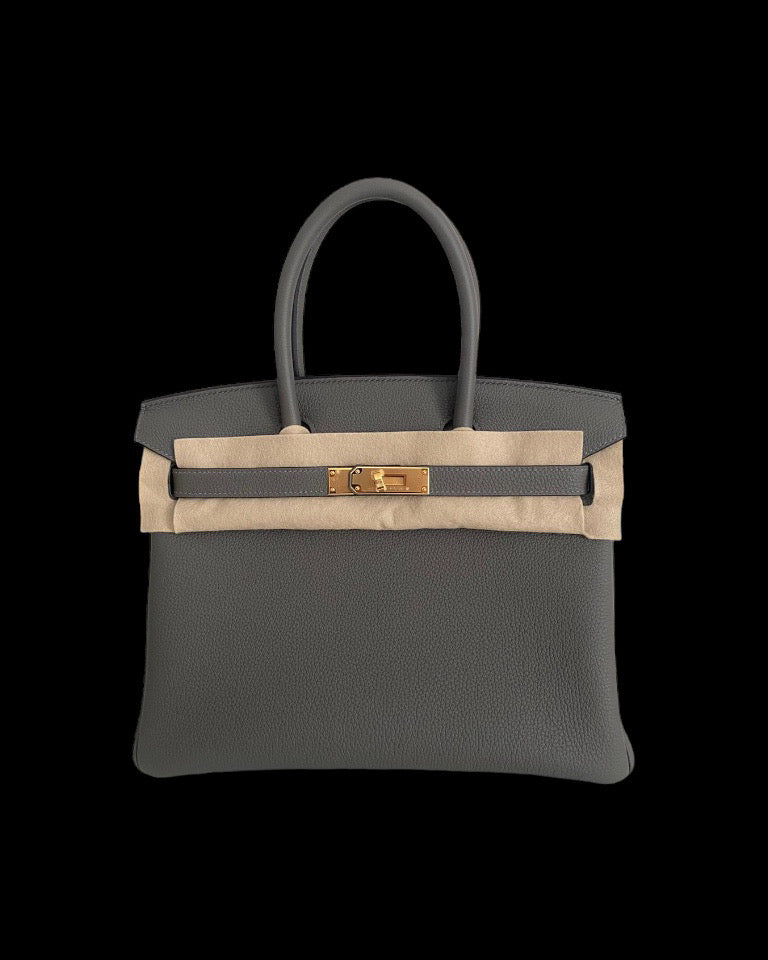 Hermes Birkin bag 25 Etain Togo leather Rose gold hardware